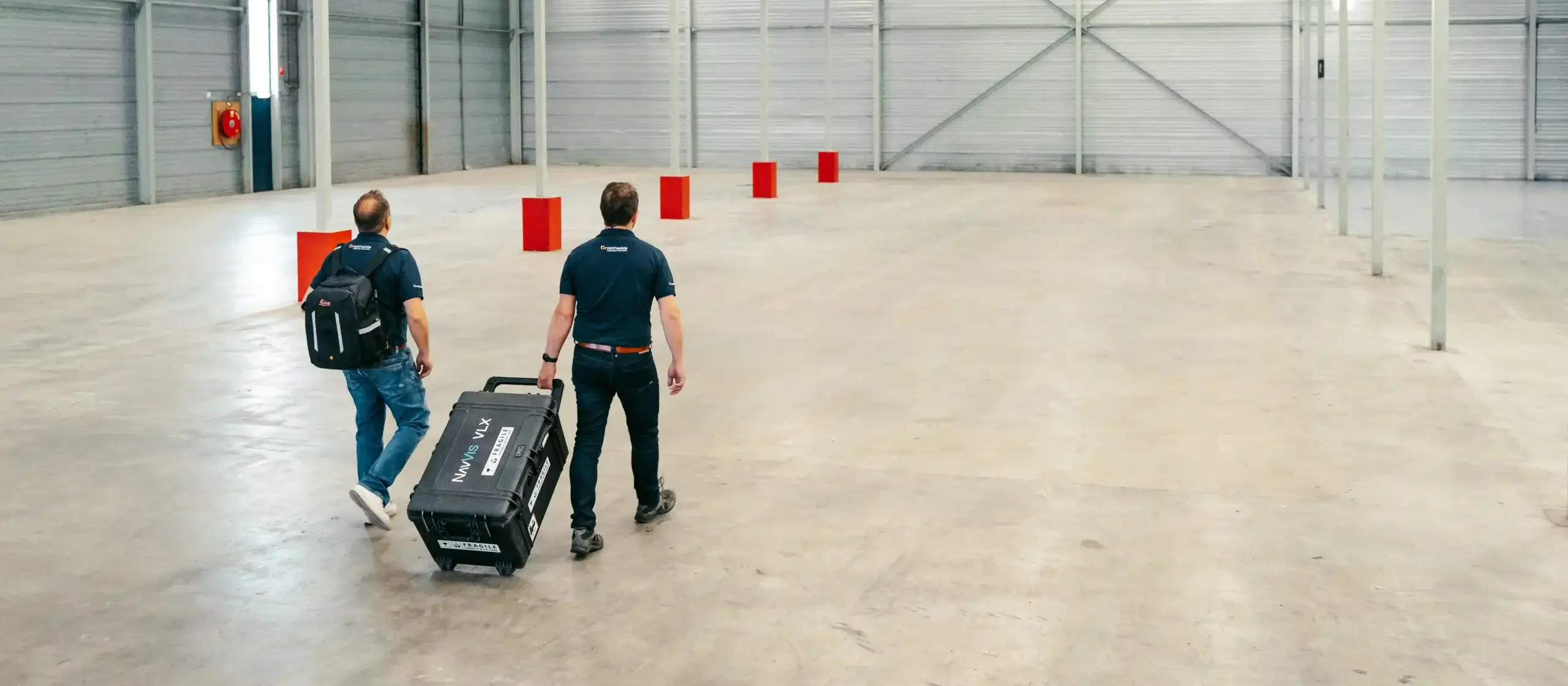 Specialisten komen aan op locatie voor 3D meting